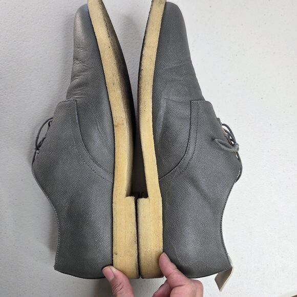 Common Projects Cadet Derby Dark Gray Pebble Grain Leather Shoes Size 47